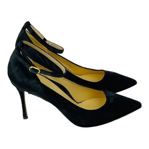 Marion Parke Toscana Muse Pumps Heels 38 Black Crushed Velvet  Womens US 7.5-8